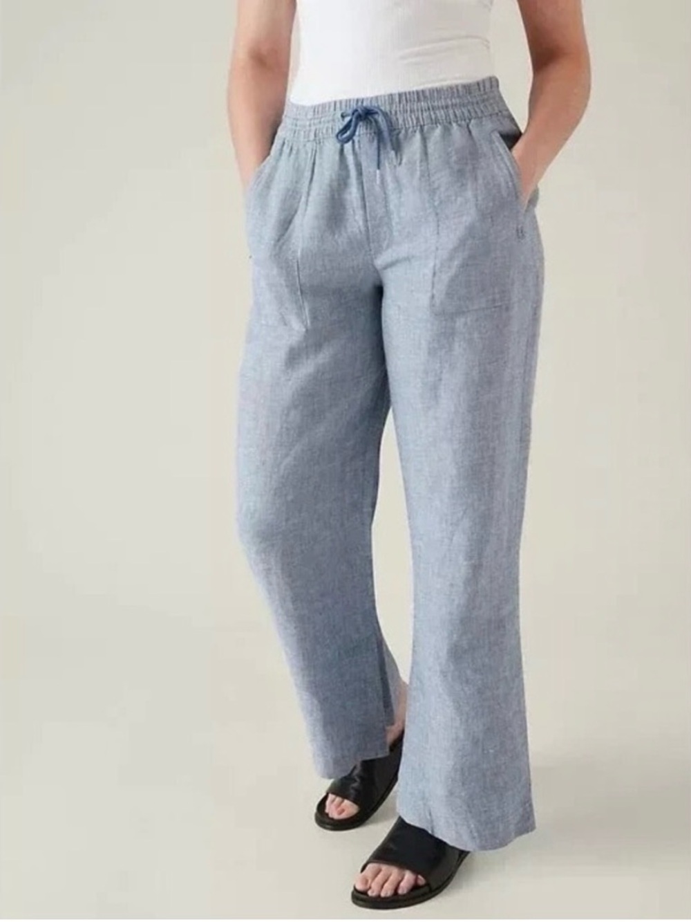 Athleta Linen Retreat Wide Leg Pant - Picture 3 of 16